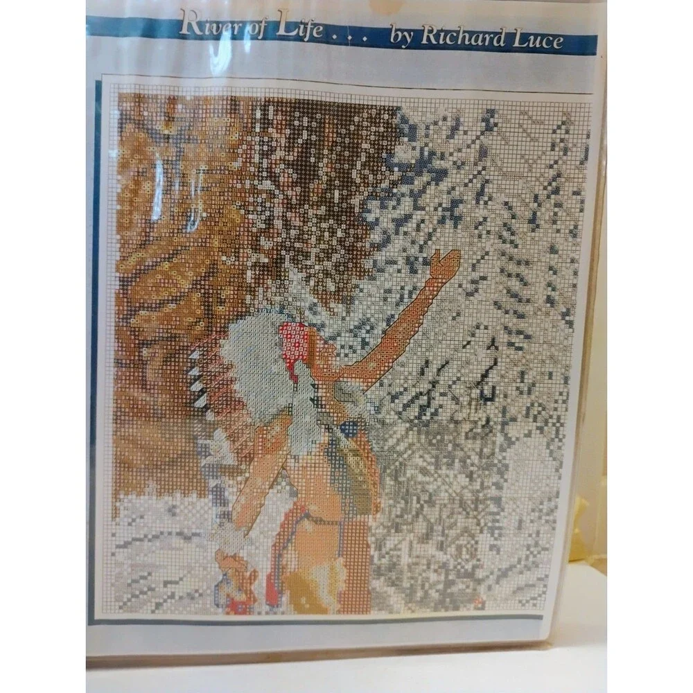 Vintage Cross Stitch Patterns Estate Binder Lot Southwest Native American Garden